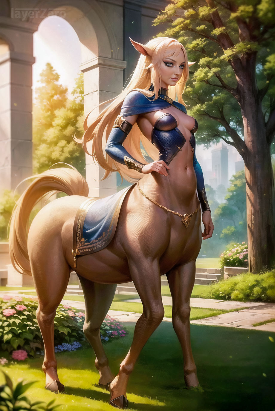 Beautiful centaur warrior woman