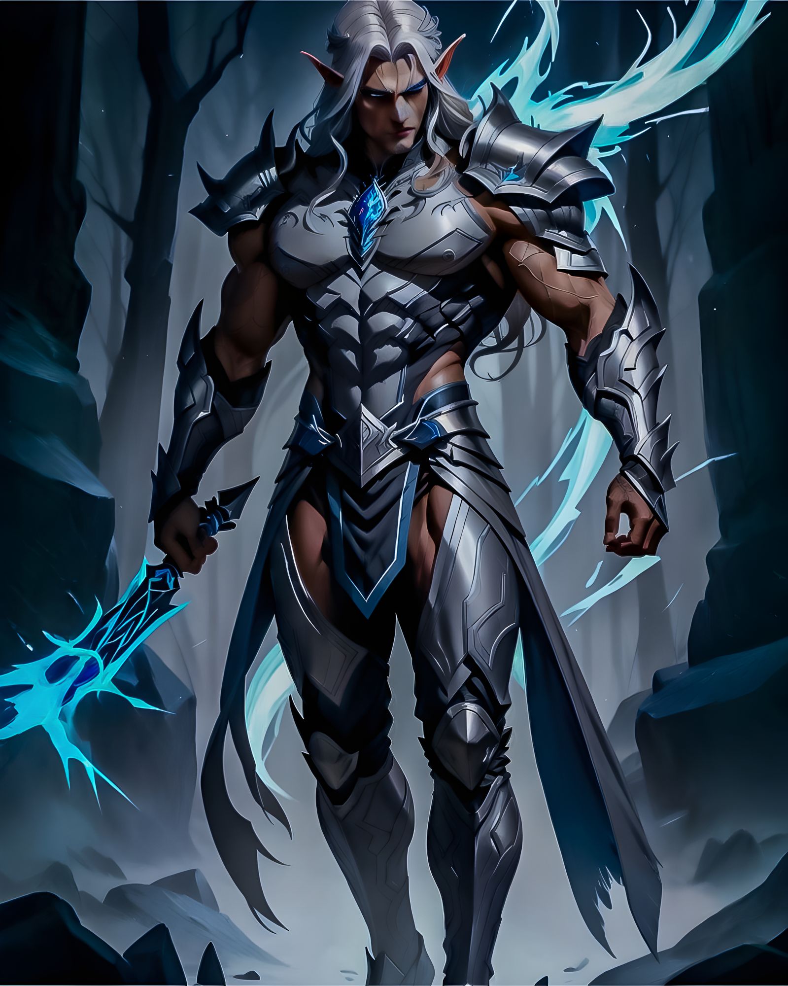 Improve resolution for an illustration of a dark elf