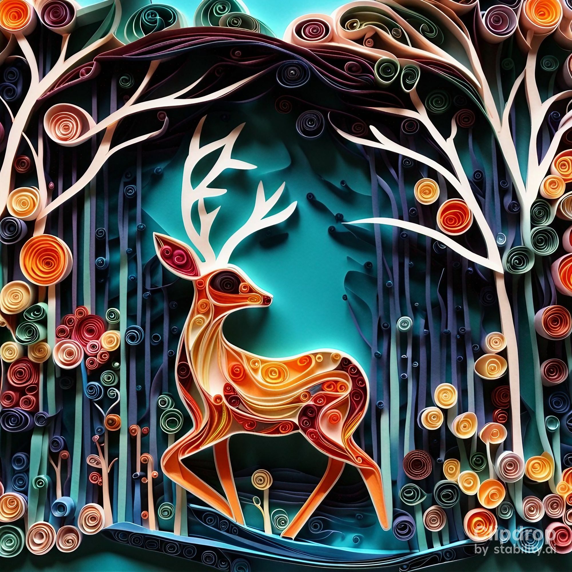 paper quilling deer art