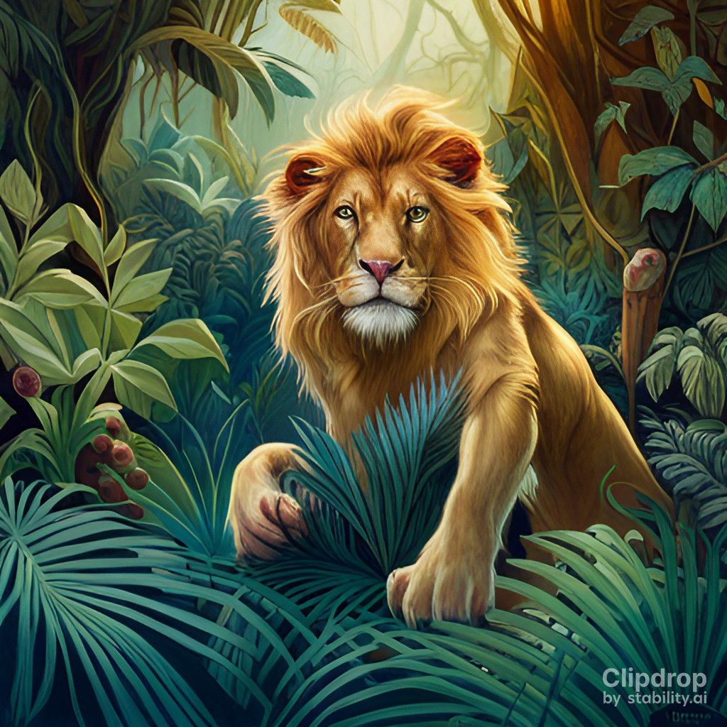 lion in jungle