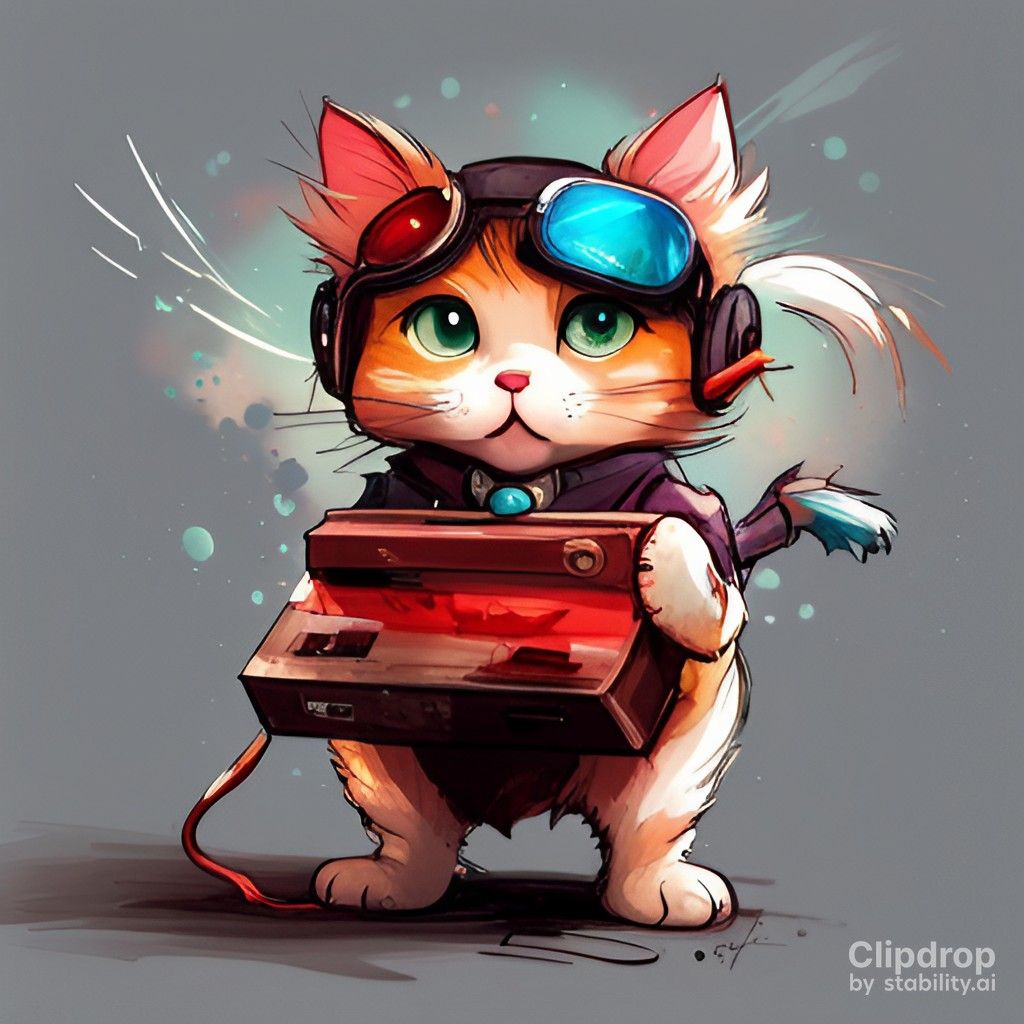 cute cat playing music