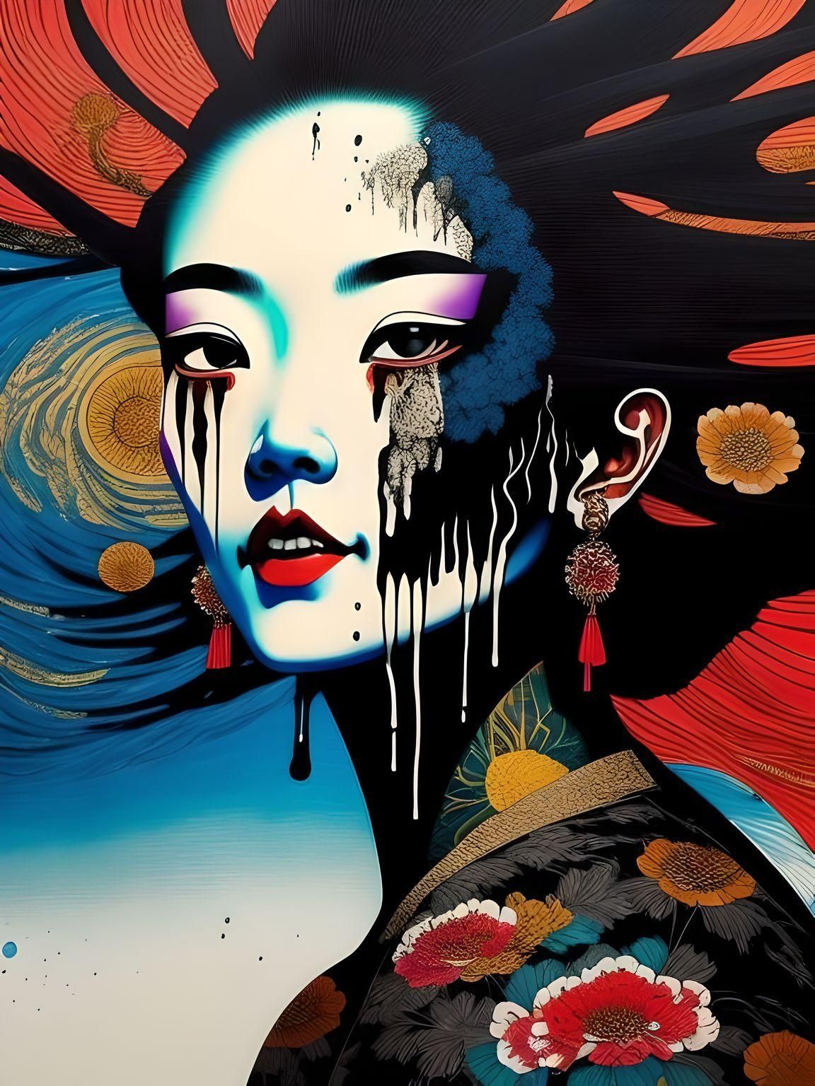 painting on an easel, a pitch black Je me souviens des mouvements hésitants de mes rêves/hold tight,professional photography deep colour, co...