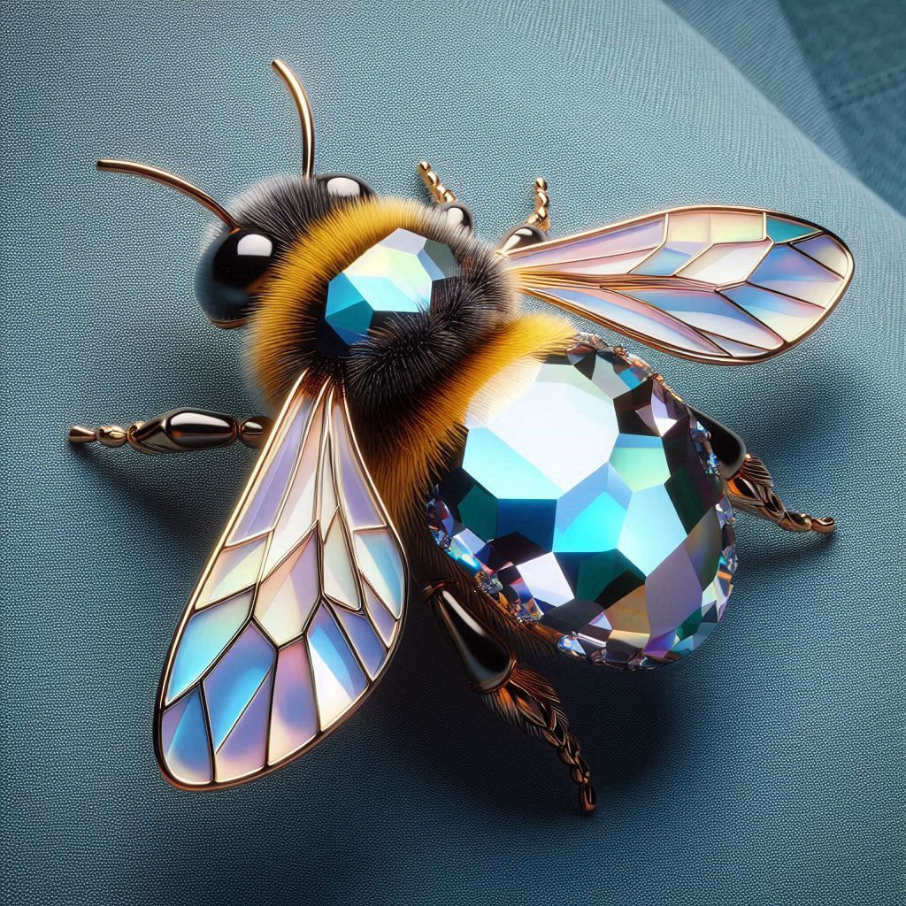 A crystal Honeybee pin 