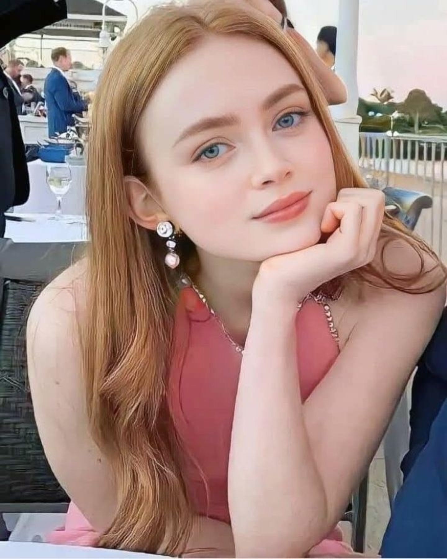 actress Sadie Sink with green hair and the power to manipulate magnetic fields and metals, as Polaris, Mistress of Magnetism, from Marvel's ...