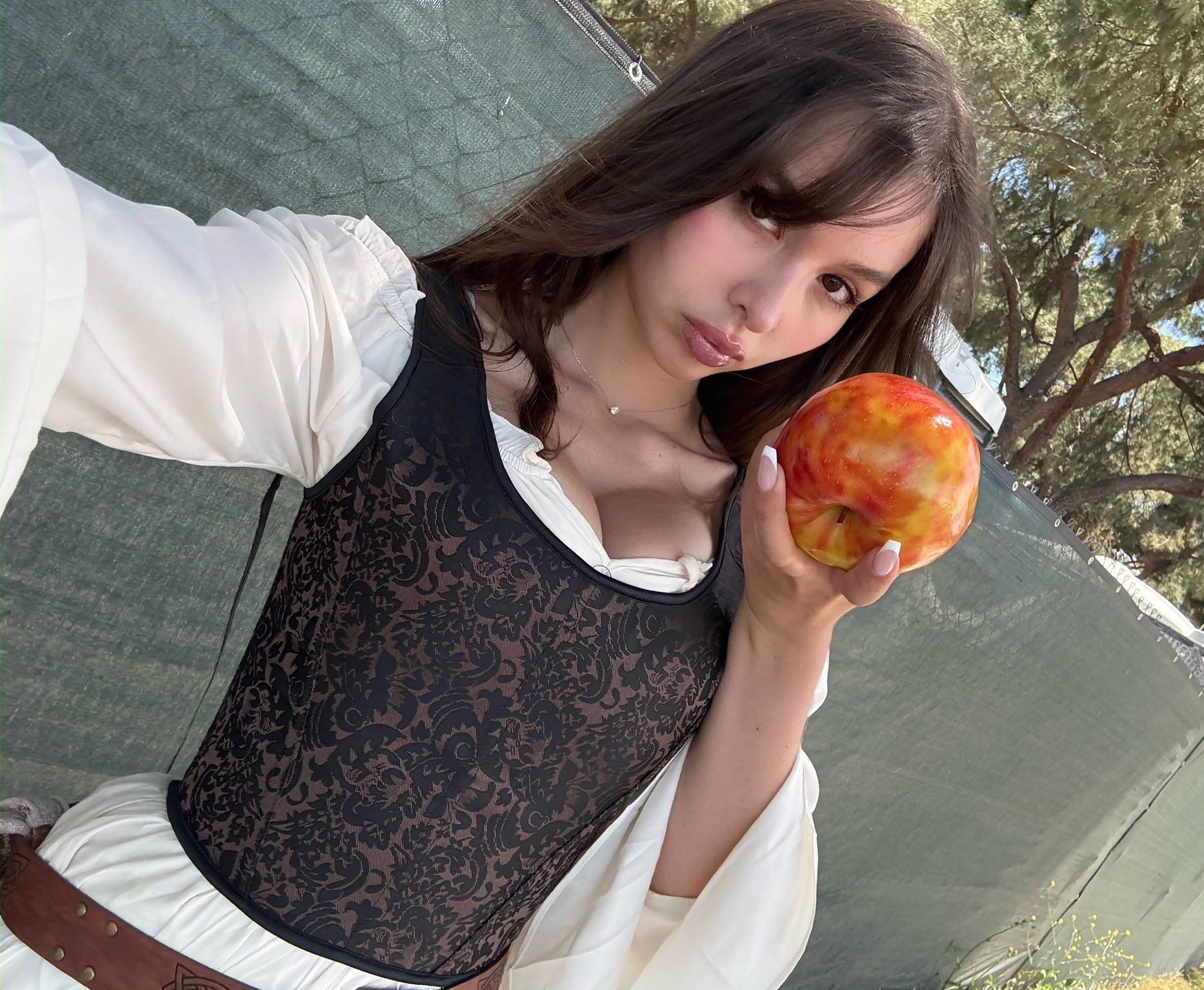 Instagram model Sophie Mudd with green hair and the power to manipulate magnetic fields and metals, as Polaris, Mistress of Magnetism, from ...