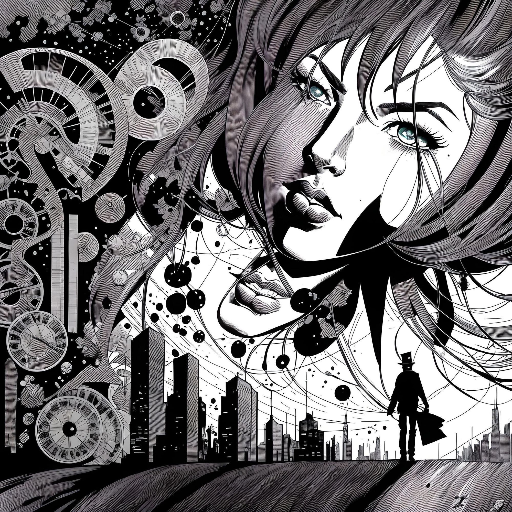 Expanded consciousness ,Groovy 60s  High fashion editorial photo shoot, circa 1969, mod,David Bowie 