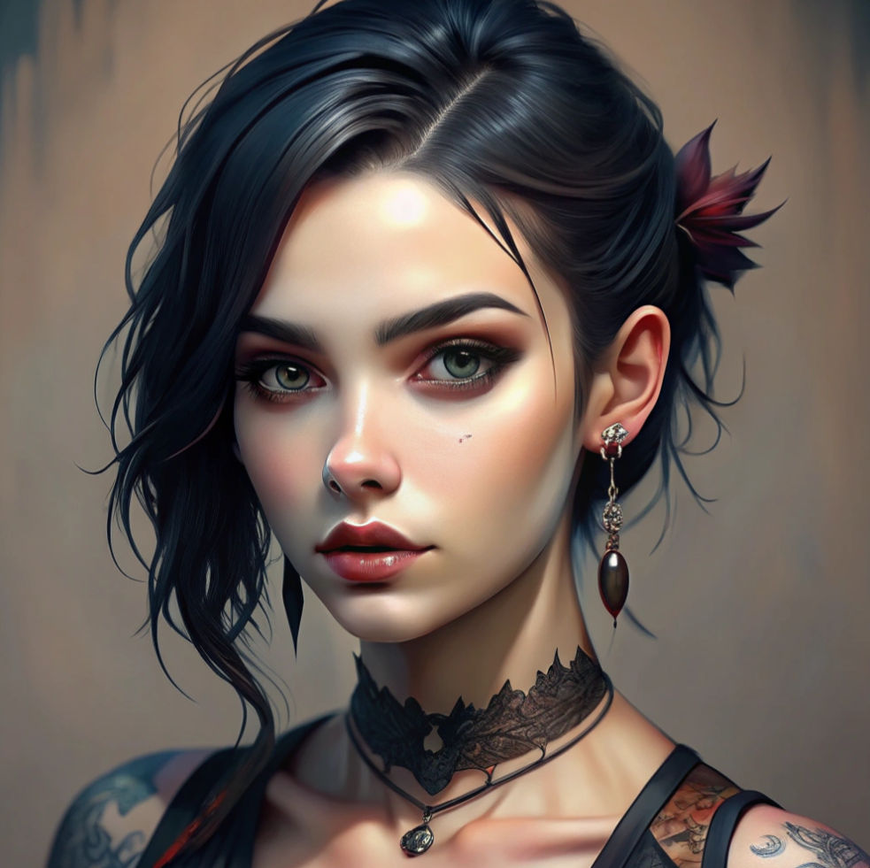 Pretty gem z girl with dark hair 