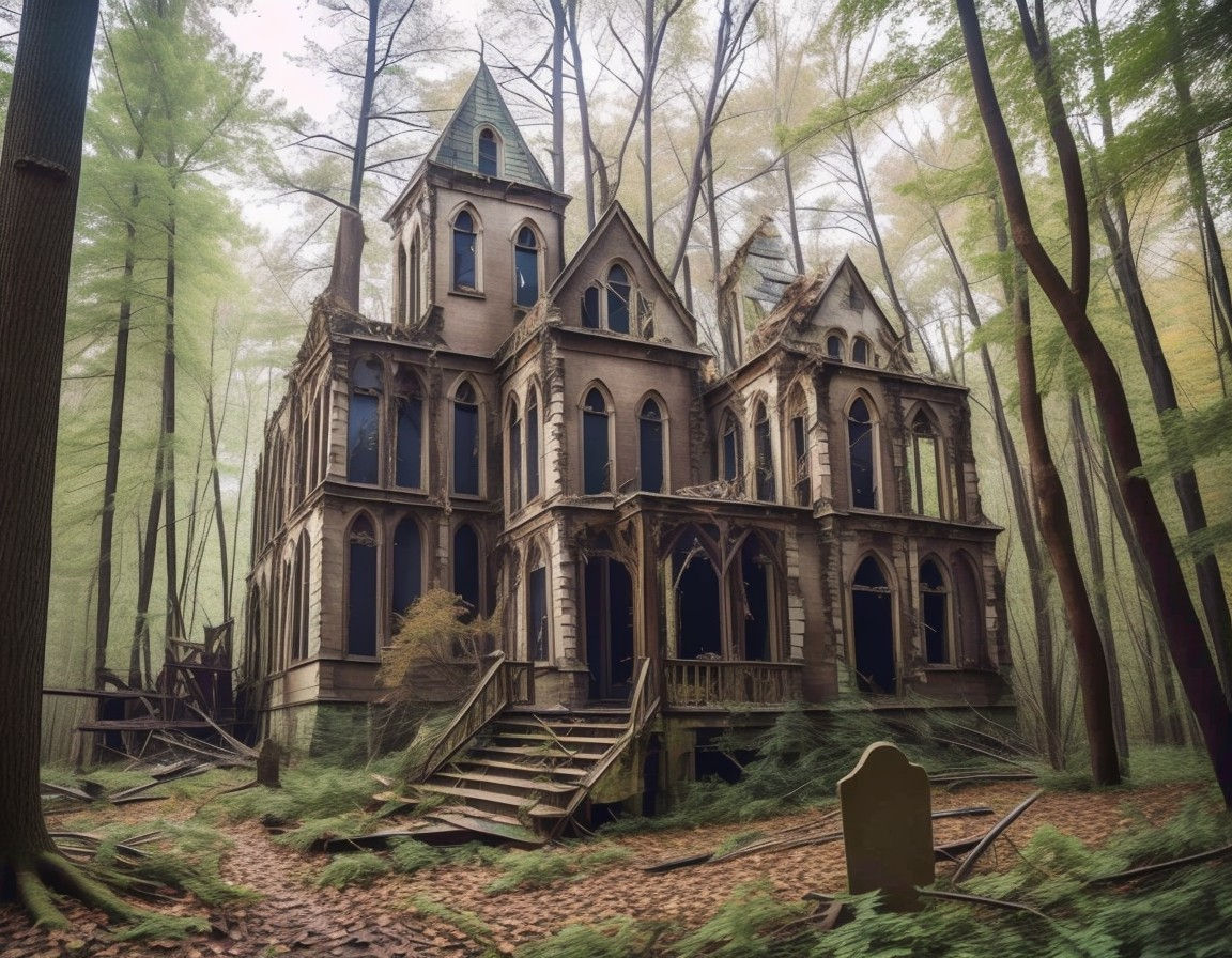 Abandoned for many years, unkept, tall grass, broken concrete driveway leading to a dilapidated garage at the side of this once impressive h...