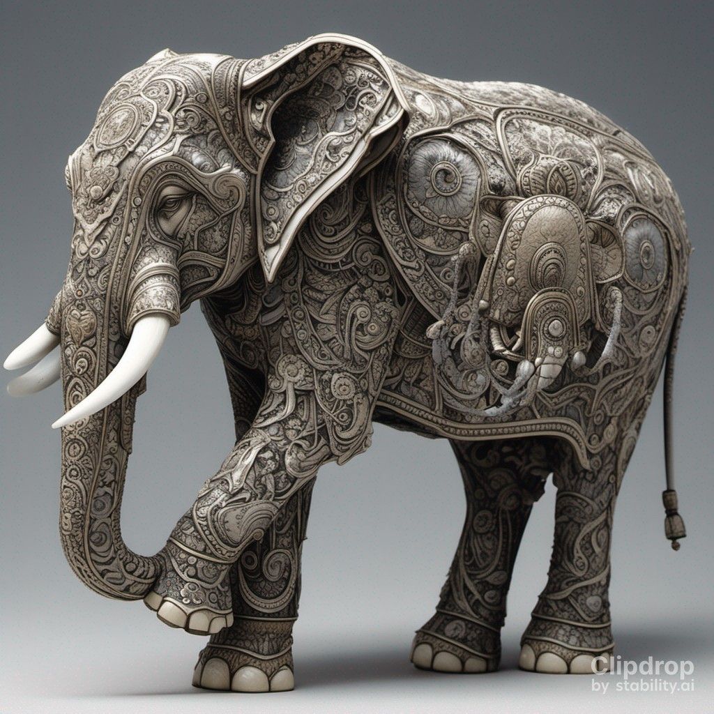 Clipdrop adventures: elephant by Akihiko Yoshida 