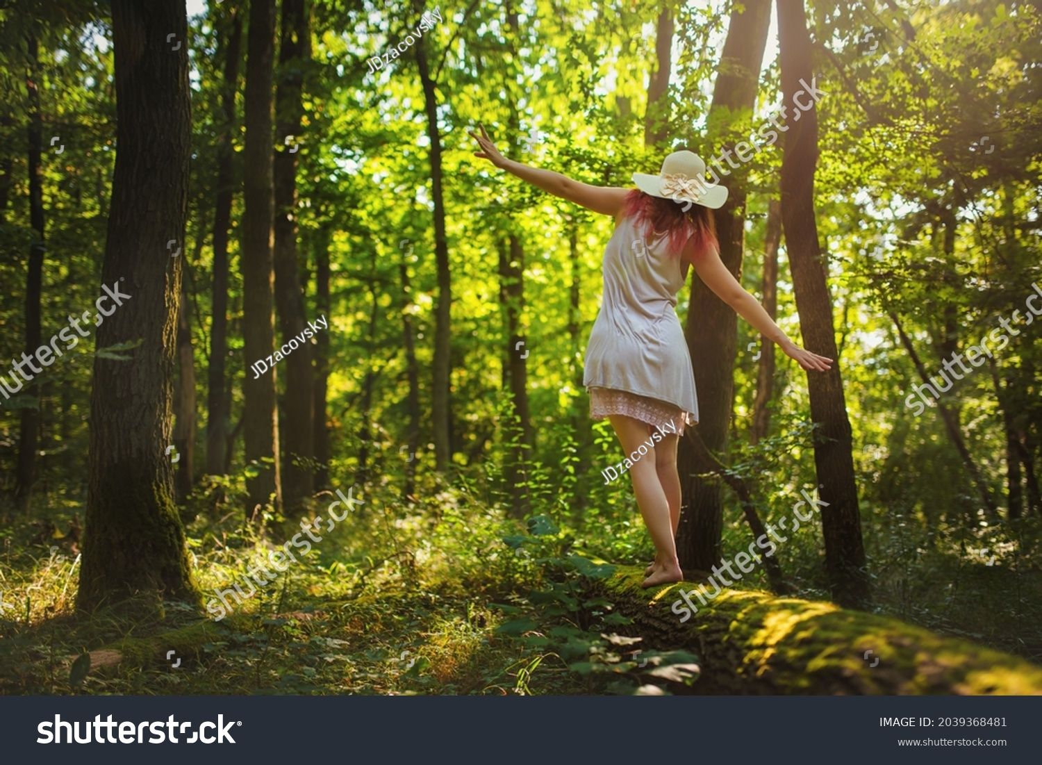 native girl in the woods