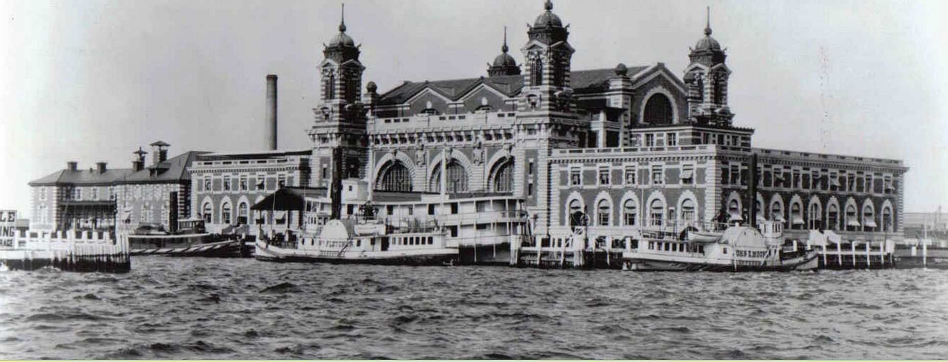 The ELLIS ISLAND building at the beginning of the last century
