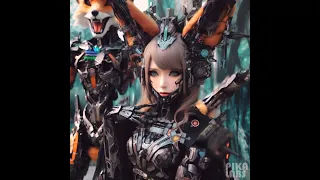 🌟 Witness the fusion of nature and tech as biopunk cyborg fox goddesses roam a mesmerizing neon-lit laboratory. Adorned with Biopunk Cyborg...