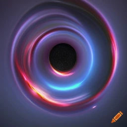 Use quantum physics to create a realistic image of a black hole in a space filled with stars, Use raytracing to make it look real and add an...