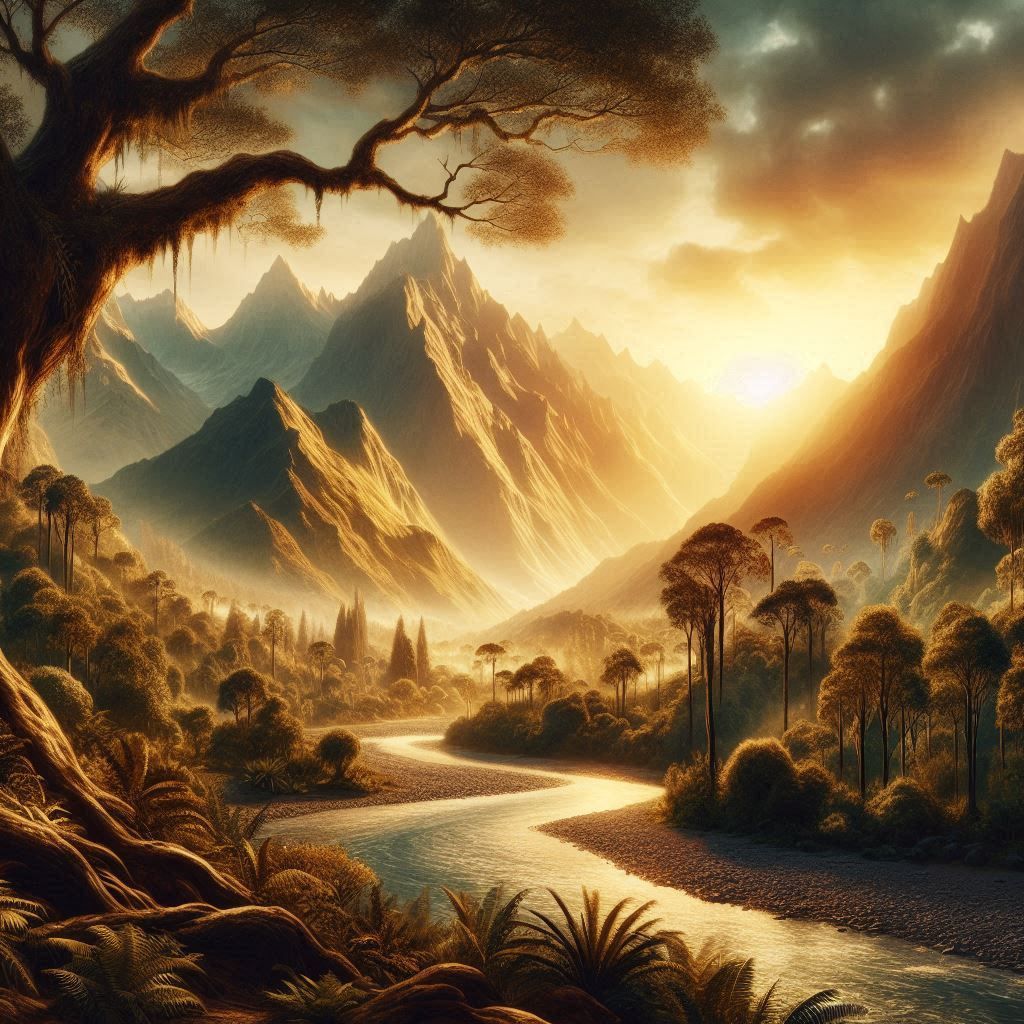 In the days of old, when nature was still young and untouched, there was a mountain range that towered high above a winding river. The trees...