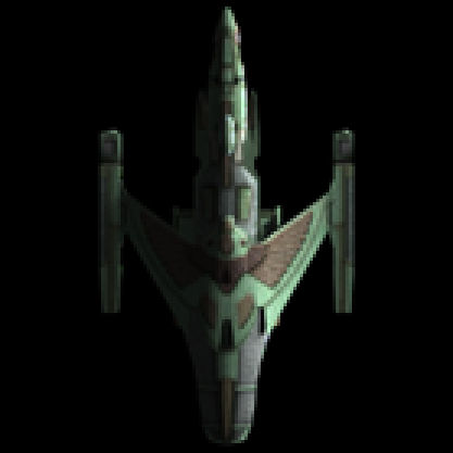 <lora:-Omnious-:1.0> Long, Vicious, Bloodred/Brown Romulan Starship