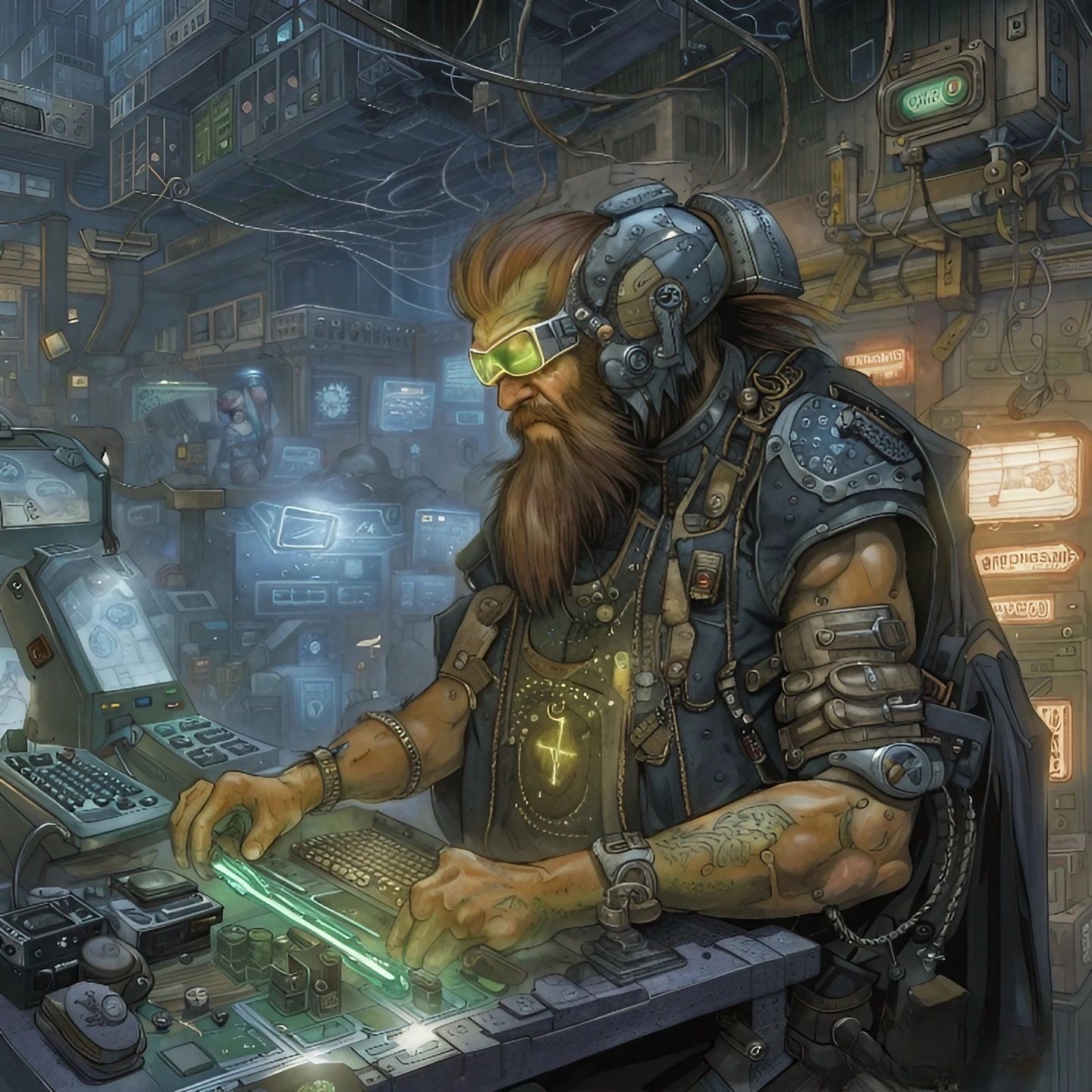 Dwarf Decker, from Shadowrun