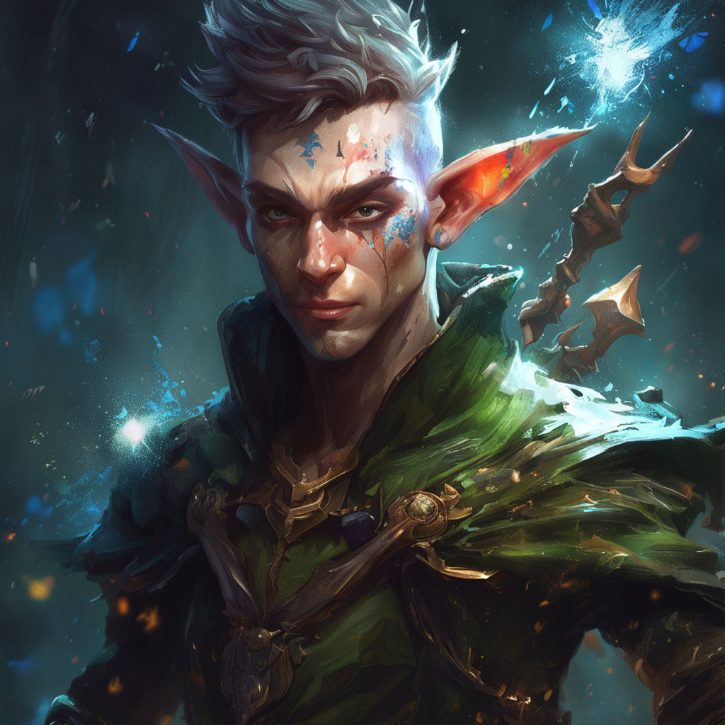 Male portrait of a magical elf 