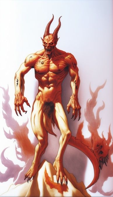 tattoed hell demon fat