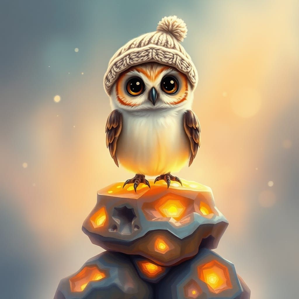 the owl opens his wings and lifts off to fly away