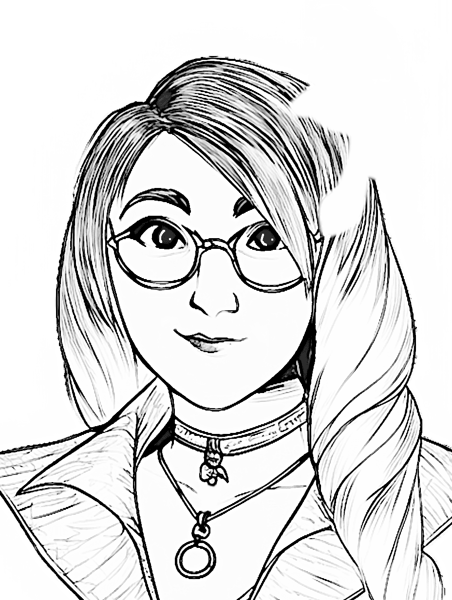 1 Girl, Glasses, Choker neckless, Lapeled coat, 4k, Rpg Portrait, DND, Pathfinder