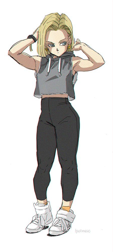 androide 18 fue al gimnasio 