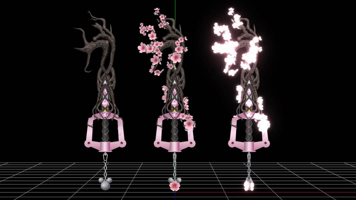 Cherry blossom keyblade Studio Ghibli, Anime Key Visual, by Makoto Shinkai, Deep Color, Intricate, 8k resolution concept art, Natural Lighti...