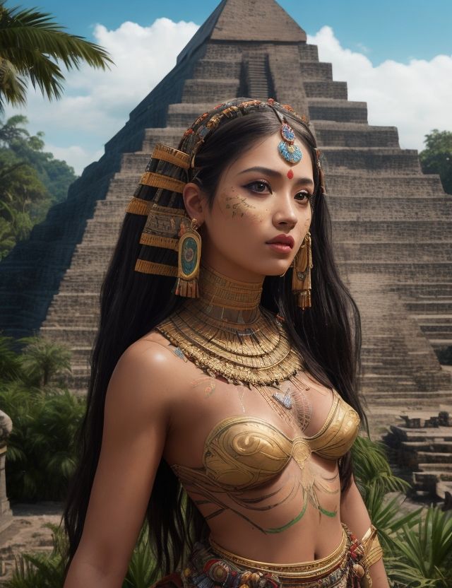(fotorealista) Mujer prehispanica.