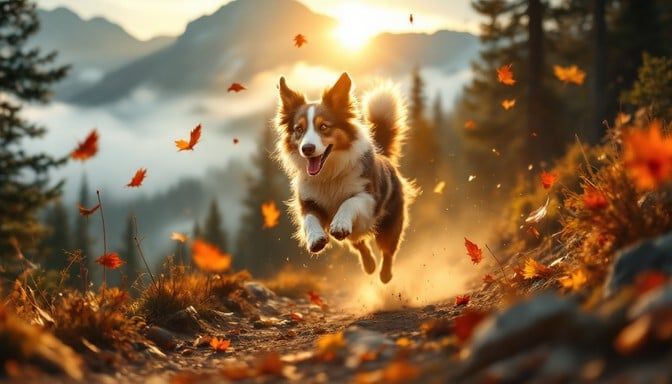 A Burst of Fur and Leaves