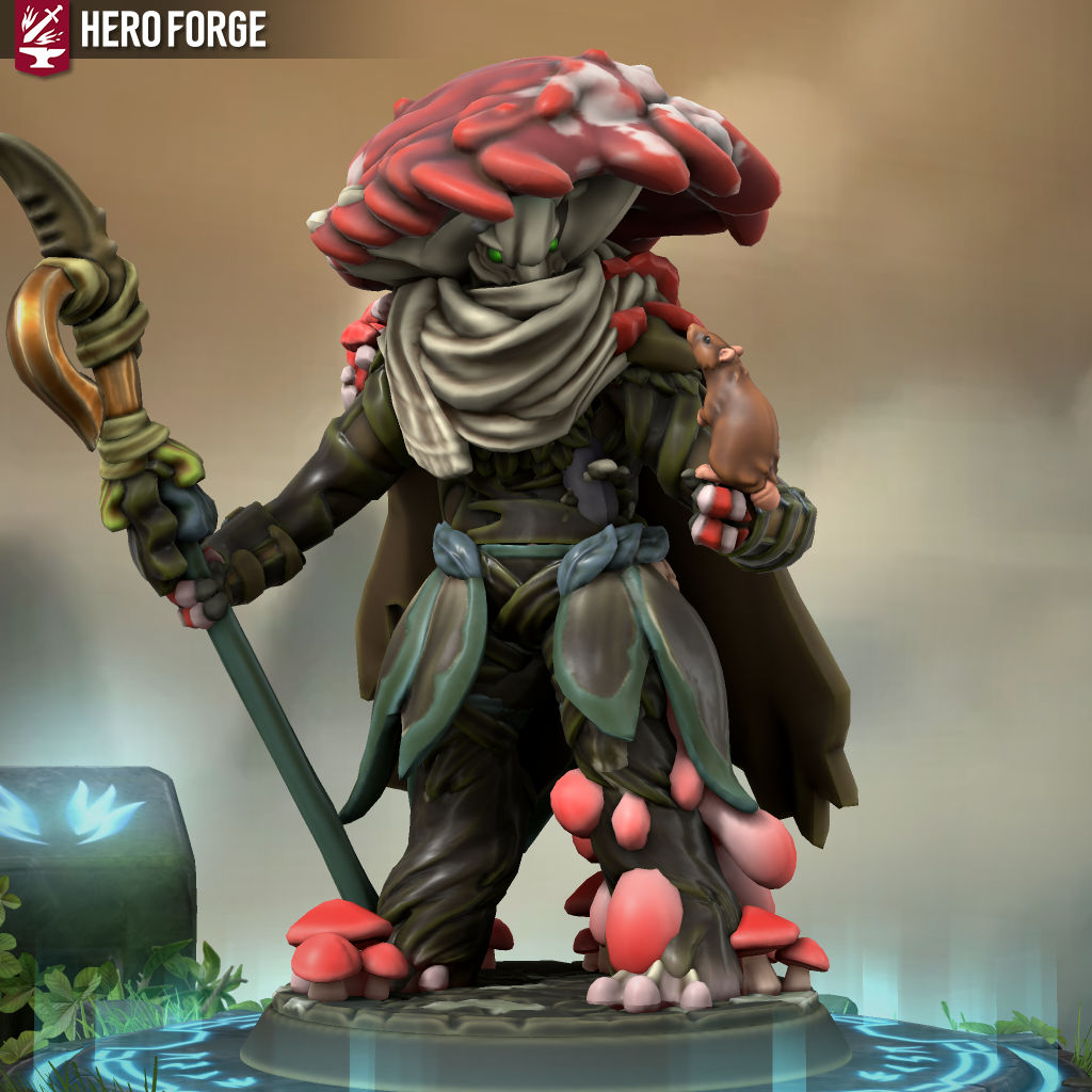 puoi crearmi un super guerriero fungo armato di una lancia piena di muschio.
il tutto molto realistico