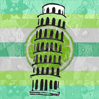 Green Leaning Tower of Pisa