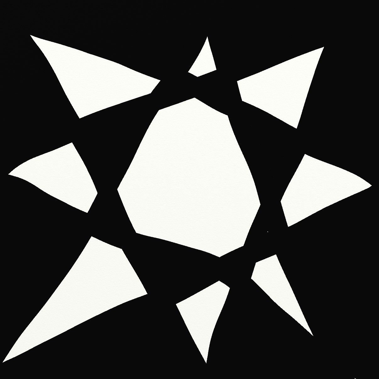 A vast asteroid field with jagged rocks floating in space. A massive asteroid collides with another, causing a spectacular explosion. Red su...