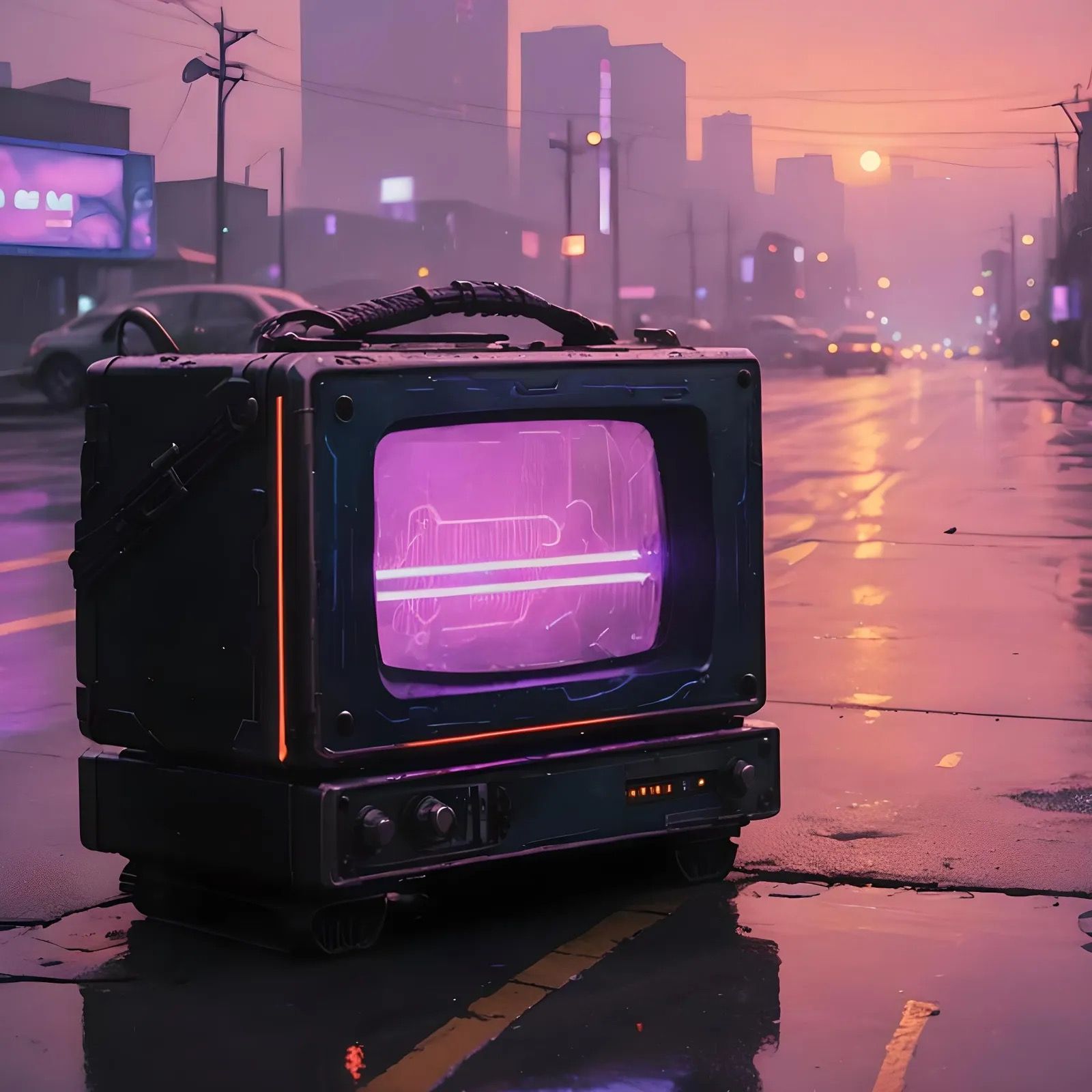 A retro drive in beautiful saturated colors of the city 