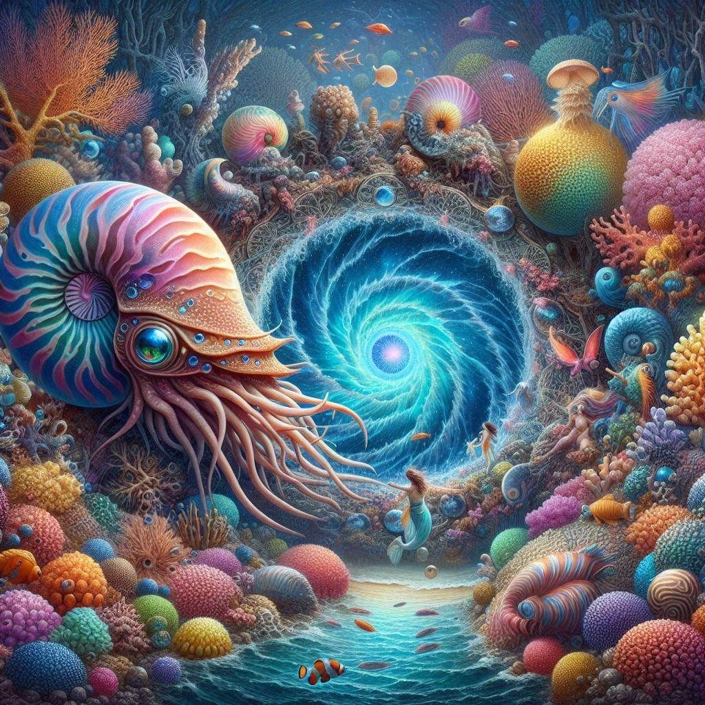 Nautilus guarding a magic portal to another realm