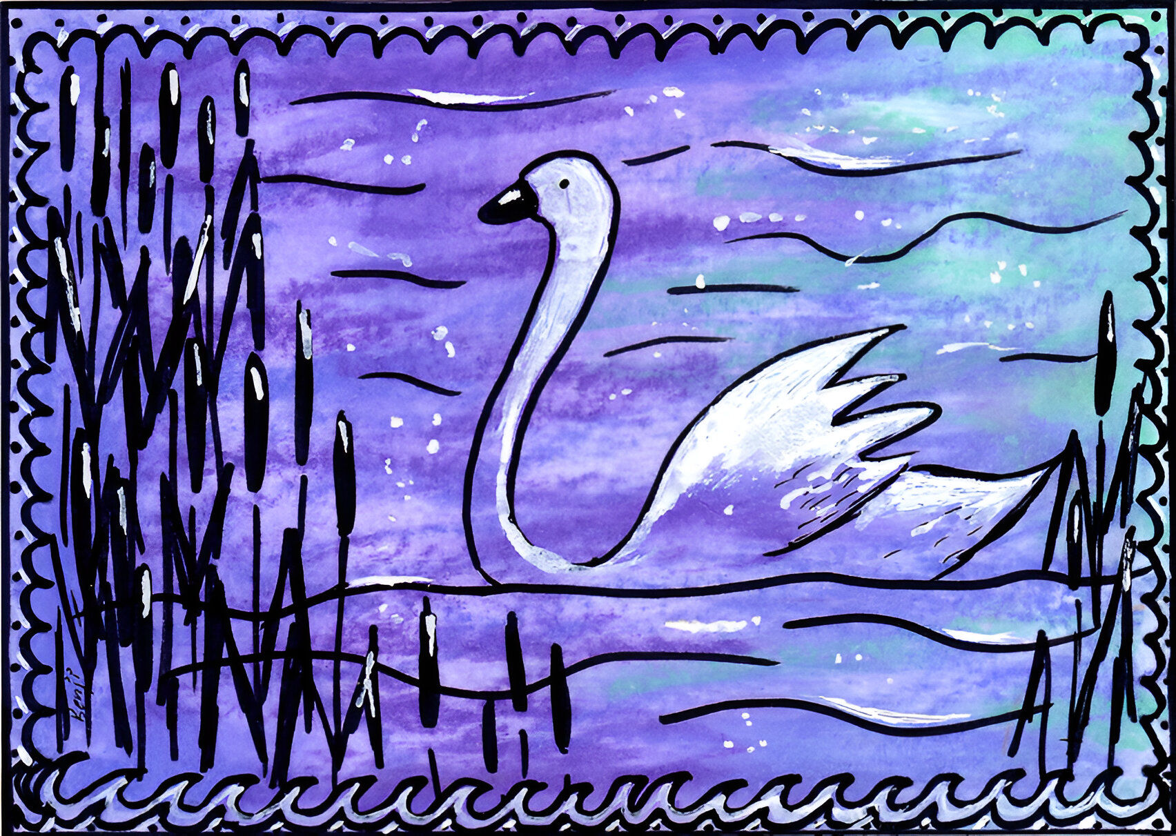 a swan in the reeds