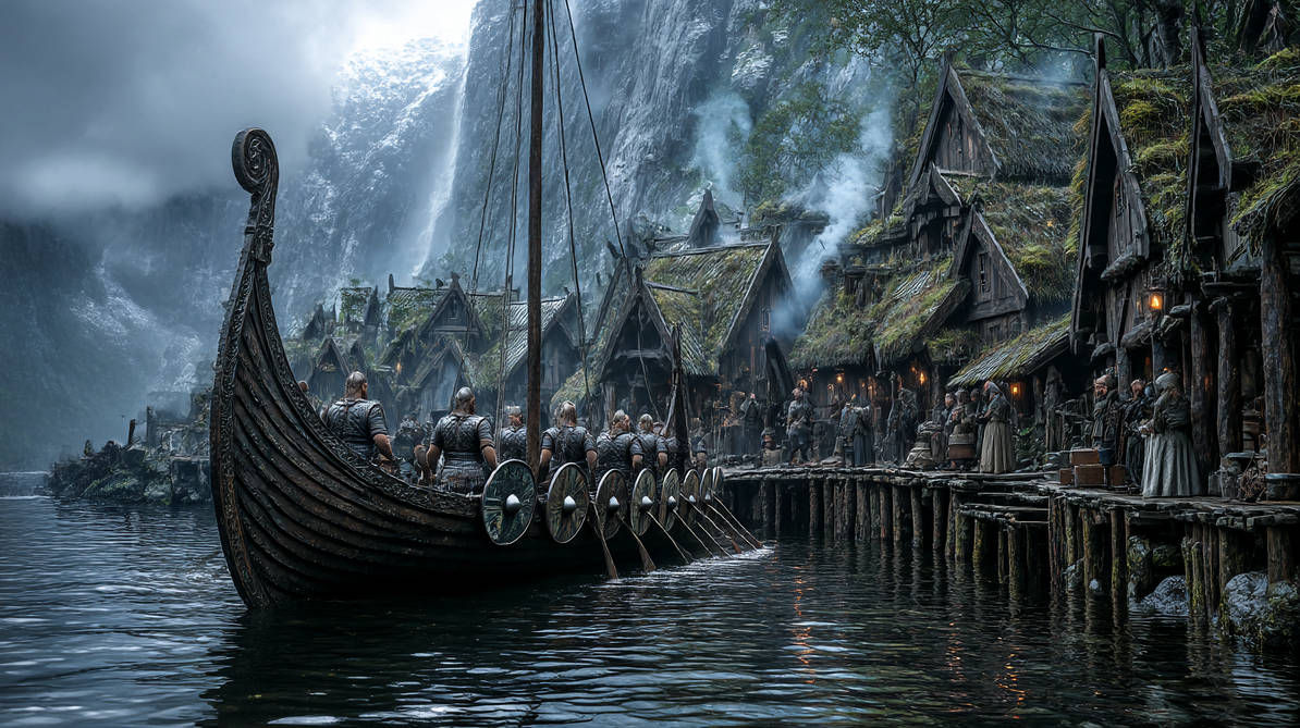 A Viking longboat
