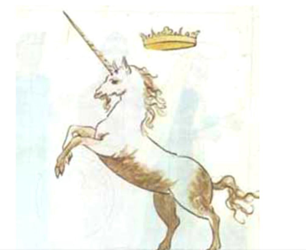 Crown over the unicorn
