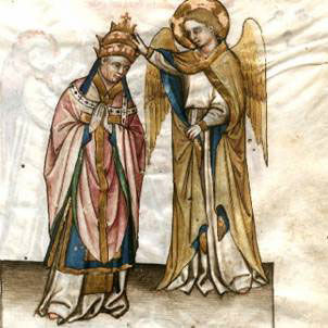 Angel blessing a man