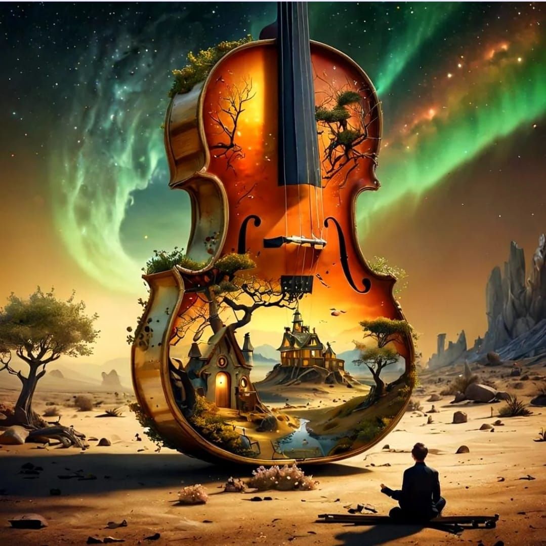 en una bosque de fantasia 
 con notas musicales volando sobre una nube fondo transparente y abajo centrado en el lienzo primera línea sin f...