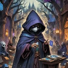 Scry is a Kenku, a black bird like humanoid based on Corvids such as crows and ravens. They are a rogue/bard multiclass character.
Scry is ...
