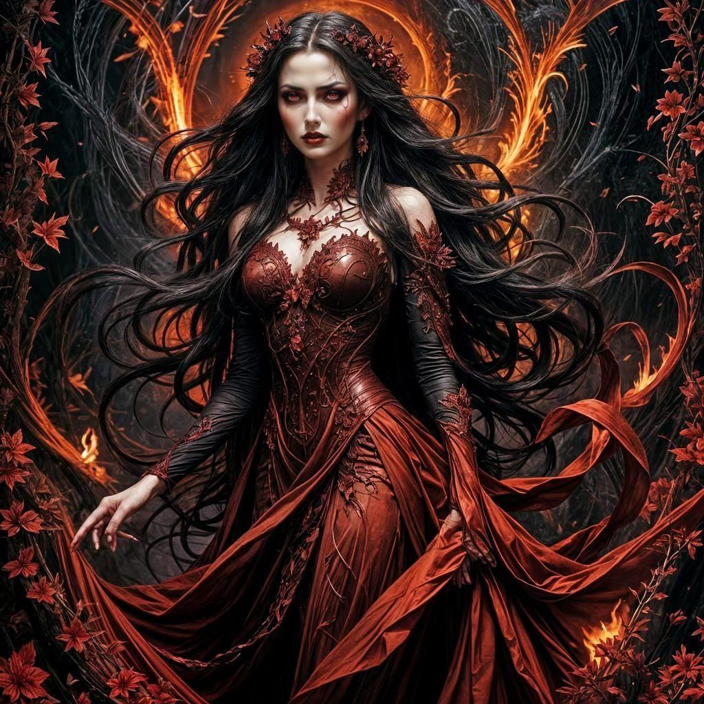 Full length digital image of a beautifully powerful Female Angel,caught in a moment of transformation or defeat,has the majestic wings of a...