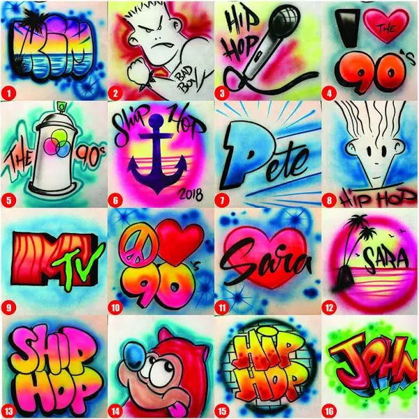 Airbrushed vintage 80s-style t-shirt design
