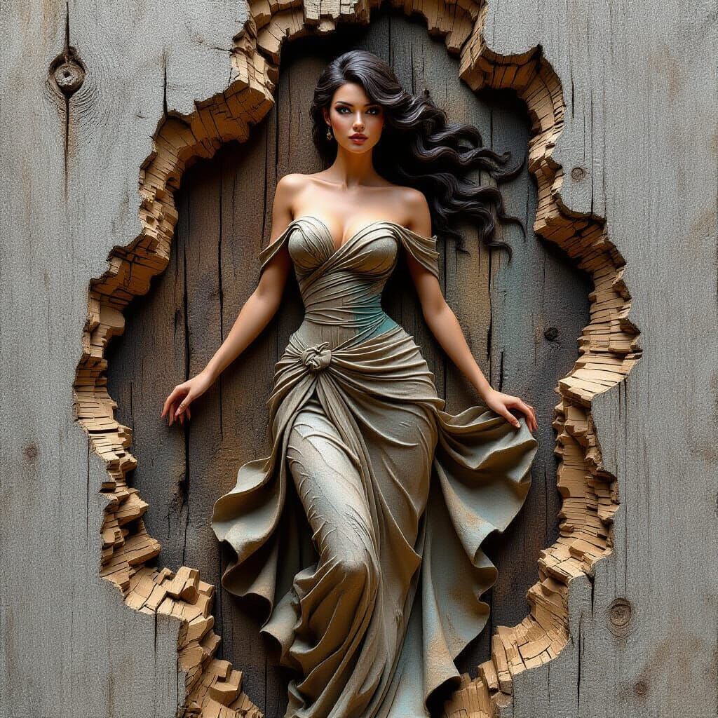 she elegantly walks towards us