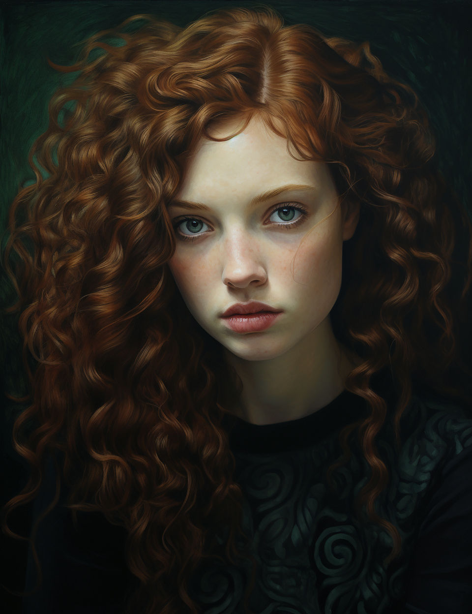 <lora:Soft:1.0> woman in blue floral dress with flowers on her hair, in the style of hyperrealistic illustrations, glamorous pin-ups, light...