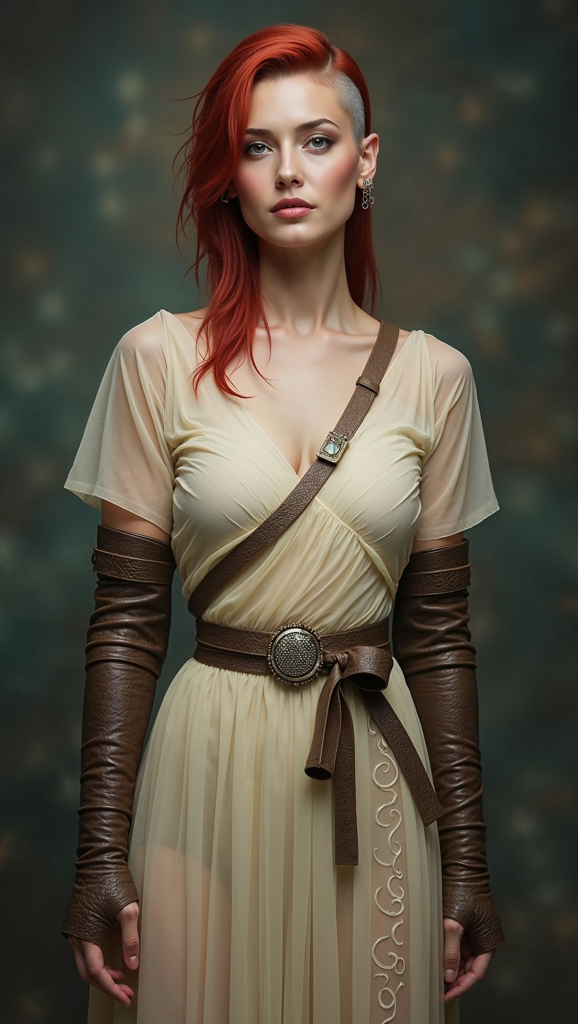 <lora:My Face Flux:1.0> Image is a photograph featuring a Scottish fairy woman with delicate wings, fair skin, and extremely long, wavy aubu...