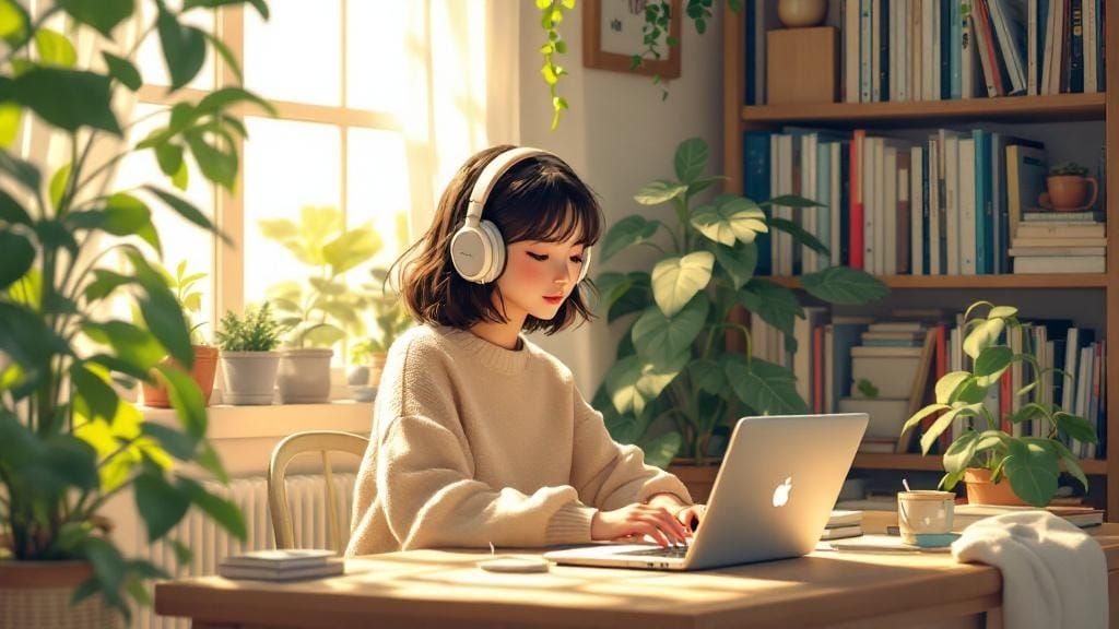 empty outdoor café at night, seen from inside, rain pouring down the windows, warm yellow-orange street lights reflectin...