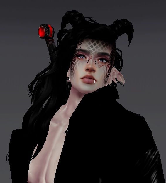 Dragon, Demon, Blue eyes, Long black hair, Dynamic blue flames