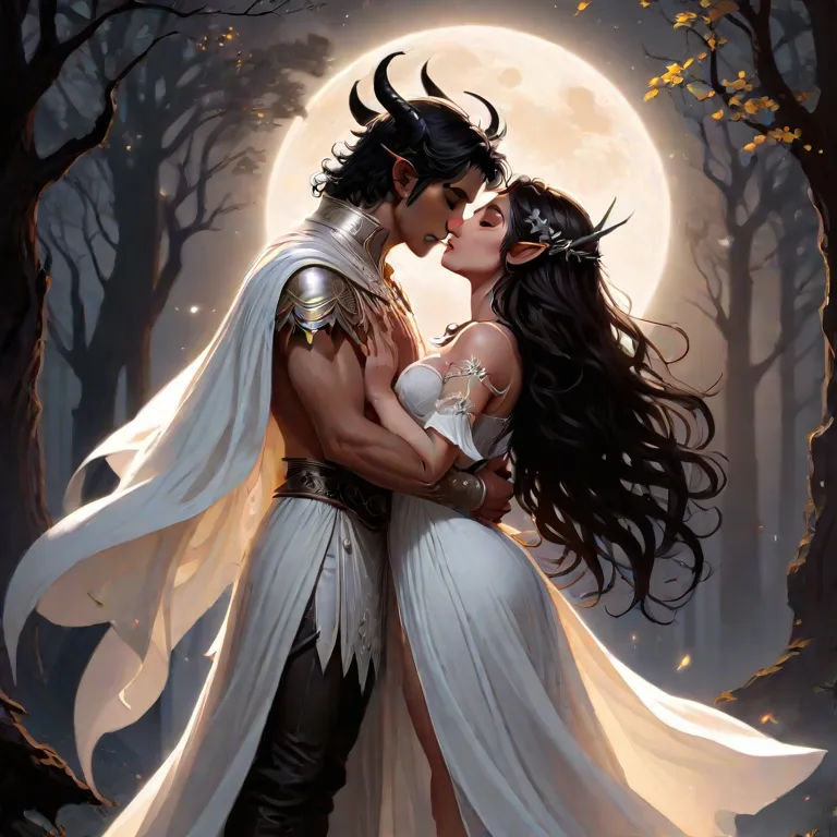 Demon king, Elven queen, romantic, couple