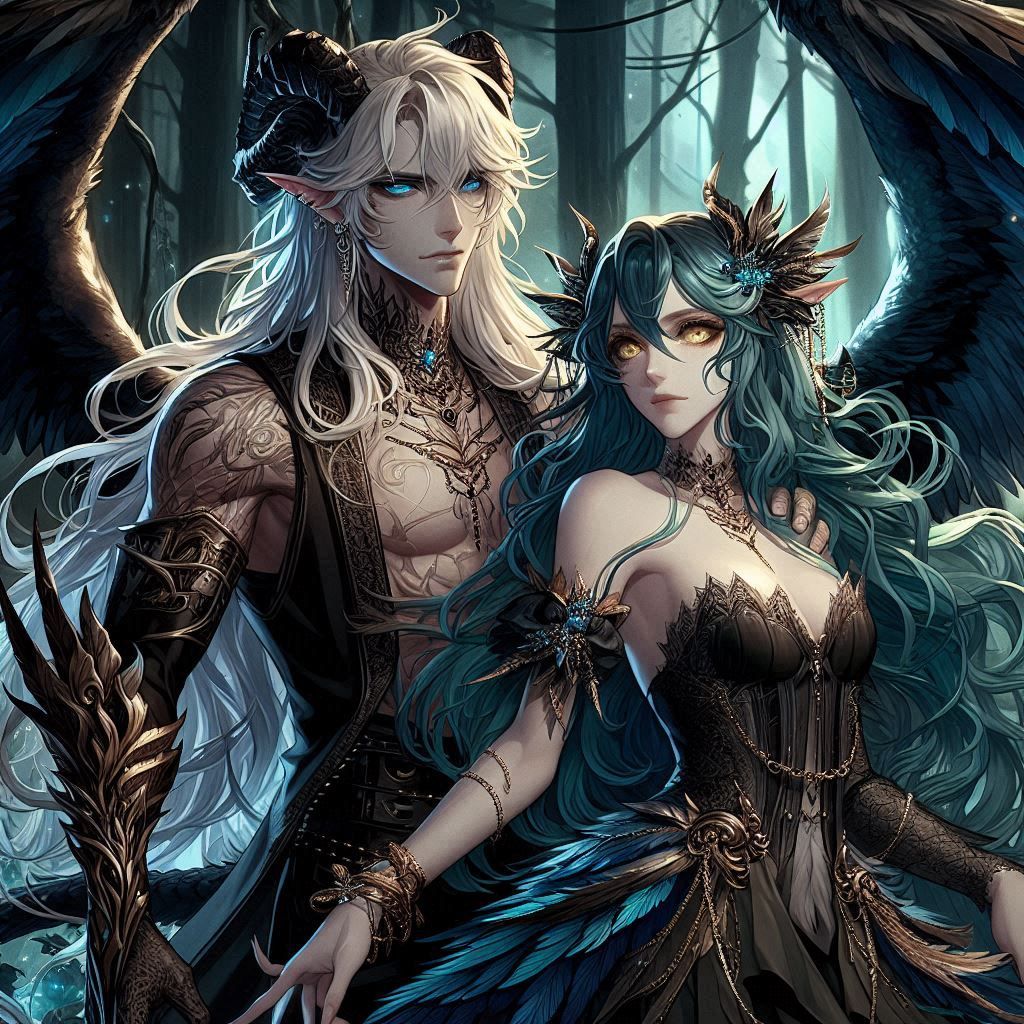 Male, God of Death, Demon king, white long hair, blue eyes, nocturnal dragon scales, wife, vamperic, draconic, long wavy hair, blue hair col...