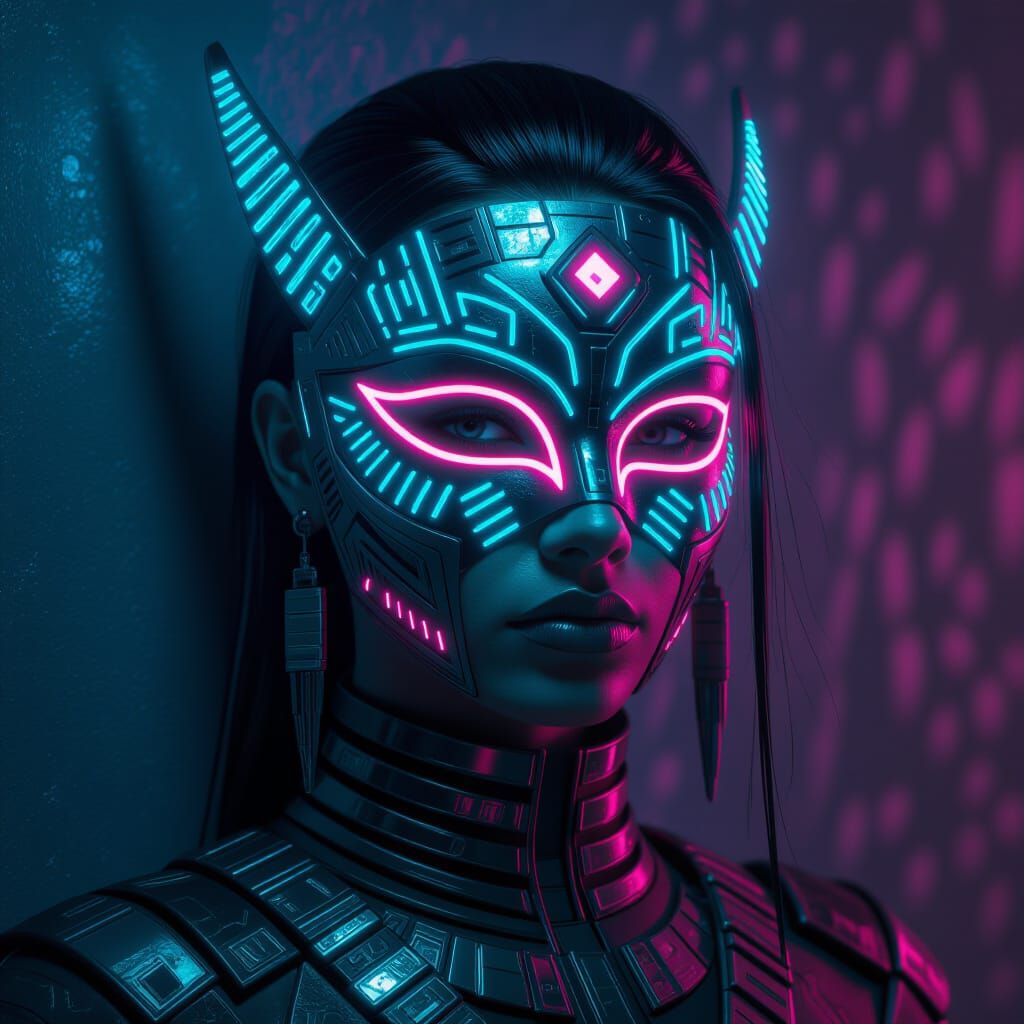 Beautiful lady slowly takes of her mask