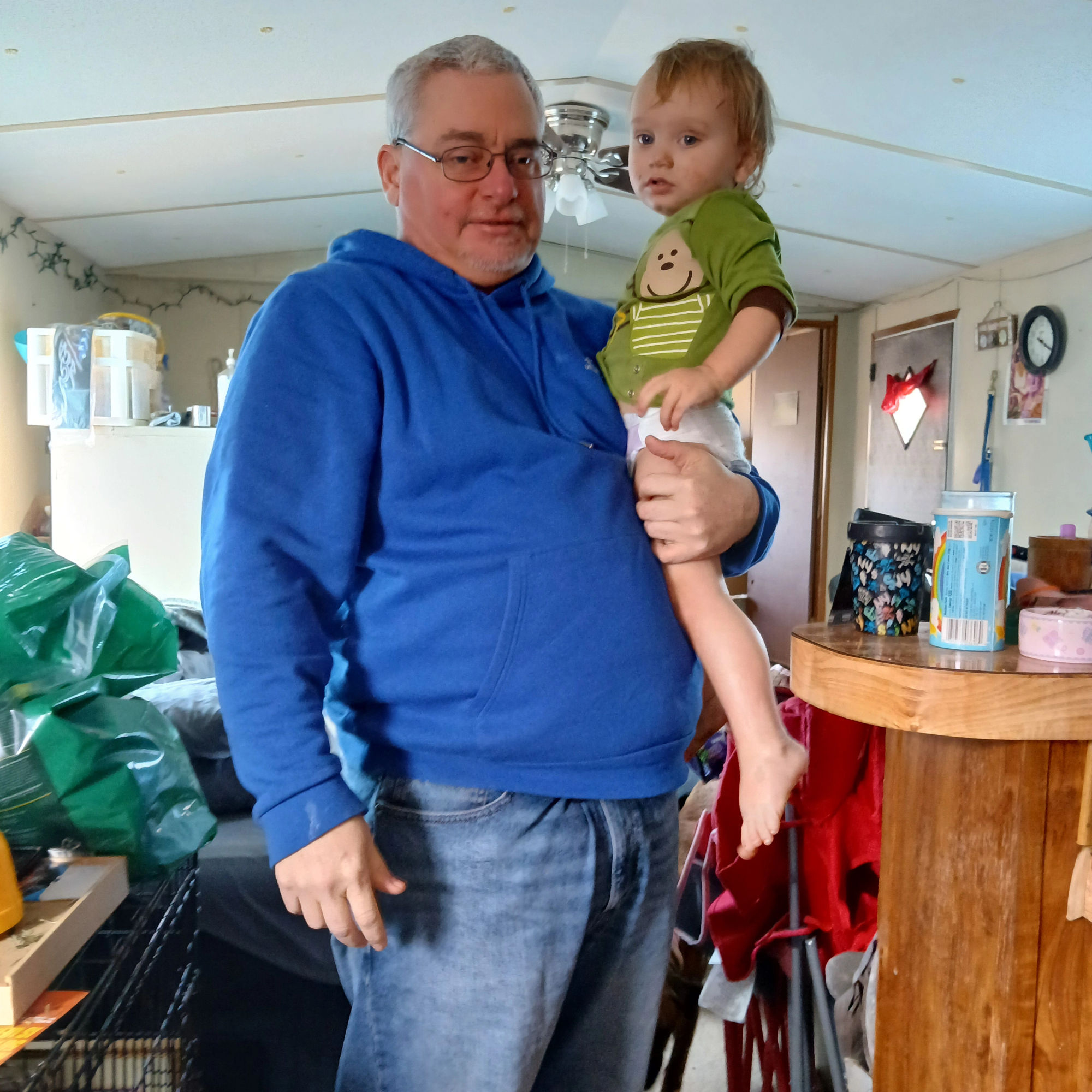 Grandpa and grandson having fun 